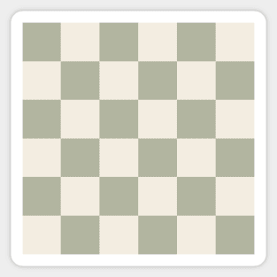 Checkered (sage and cream) Sticker